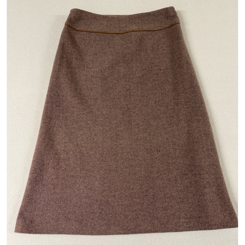 Vintage Skirt Tweed Wool Cashmere Classic Old Money 80s Academia Sz 6 Pink Mauve - Picture 5 of 12